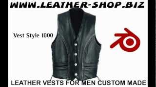 Leather Vests for Men Custom Made [upl. by Oiziruam]