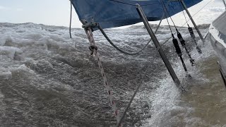 Wet and Windy passage from Lowestoft to Felixstowe on my Contessa 26 as I circumnavigate Britain [upl. by Seroka475]