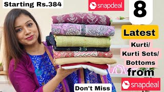 😃Latest KurtiKurti Set Haul Starting Rs384Snapdeal DailywearOffice wear Kurtis Snapdeal Haul [upl. by Alex176]