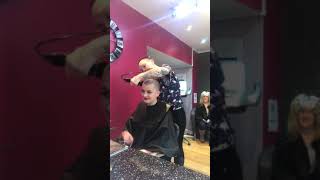 Girl with buzzcut giving same haircut to her friend [upl. by Inilahs]