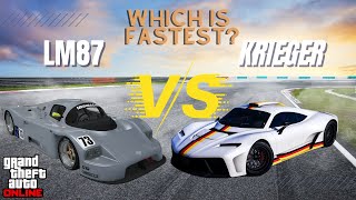 GTA 5 Online  Benefactor LM87 Vs Krieger Drag Race amp Track Race [upl. by Blen296]