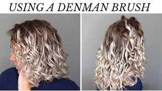 How to use the Denman Brush on WavesCurly  Wet to Dry Routine [upl. by Resa]