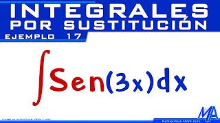 Integral de Seno  Integrales por Sustitución  Cambio de variable  Ejemplo 17 [upl. by Yerac]