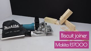 Biscuit Joiner Makita PJ7000  Tools for woodworking [upl. by Kinsman503]