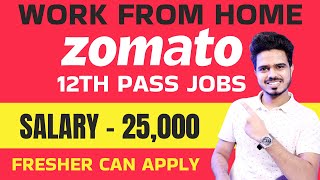 Zomato Work From Home Jobs  12th Pass Jobs  Online Chatting work  Salary 25000Latest Jobs 2024 [upl. by Aborn]