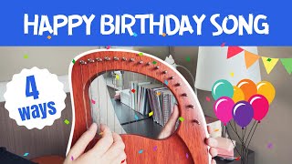 Happy Birthday Song  EASY Lyre Harp Tutorial [upl. by Ayidah]