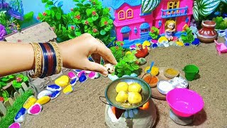 Mini kitchen cooking ❤️💖 🍆🥚🥚 mini noodles recipe 🍲🥘 [upl. by Cloots553]