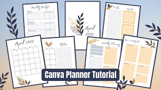 April 2022 CANVA Planner Tutorial  Designing a Printable Planner on Canva [upl. by Ellenor]