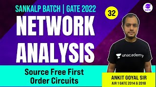 Source Free First Order Circuits  L 32  Network Analysis  Sankalp GATE 2022 AnkitGoyal [upl. by Leahcimrej]