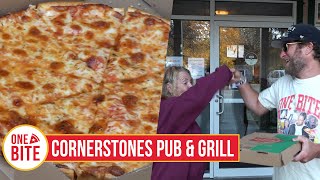 Barstool Pizza Review  Cornerstones Pub amp Grill Carver MA presented by Morgan amp Morgan [upl. by Ylatfen975]