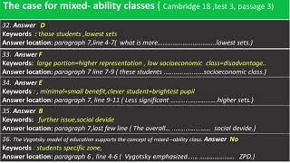 The case for mixed ability classes Reading Answer I location I explanation  IELTS Cambridge 18 [upl. by Aloisius]