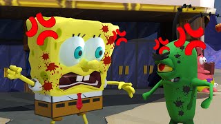 Oh no Zombie apocalypse Spongebob run Sad Story Spongebob life Animation  3D SpongeBob [upl. by Audun]