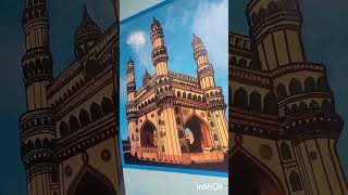 Charminar Hyderabad drawing painting part 2 🔥 [upl. by Ion]