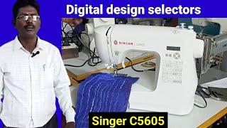 Singer C5605 digital design selectors table top sewing machine review  dress tailor [upl. by Sukcirdor]