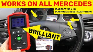 iCarsoft MB V10 Fixing Mercedes Check Engine ABS amp SRS Airbag Light WORKS ON ALL MERCEDES [upl. by Allix]