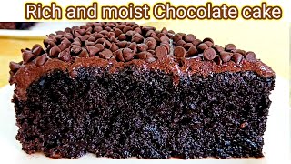 How to make Rich and moist chocolate cake  one layer chocolate cake recipe [upl. by Crescin]