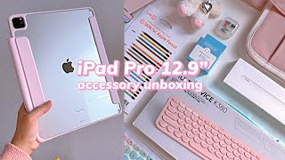 m2 iPad pro 129quot accessories unboxing 🩷 apple pencil skin case amp more [upl. by Rim]