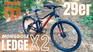 498 Mongoose Ledge X2 29er Full Suspension Mountain Bike from Walmart [upl. by Haridan489]