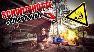 24H BIWAK  Schwitzhütte selber bauen  Bushcraft Survival Projekt  Overnighter Übernachtung [upl. by Lenrad300]