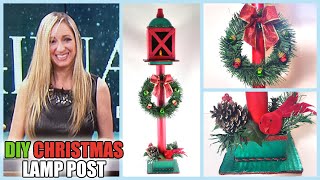 AMAZING DIY Christmas Lamp Post Made From Reused Materials [upl. by Ebonee]