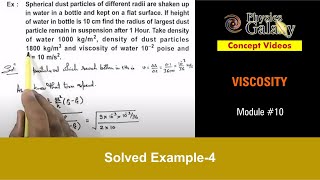 Class 11 Physics  Viscosity  10 Solved Example4 on Viscosity  For JEE amp NEET [upl. by Asinla]