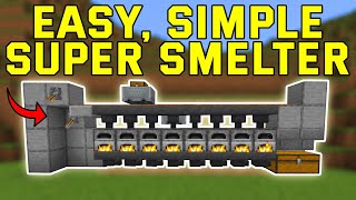 Easy Super Smelter Minecraft bedrock 121 BedrockMcpePs4Xbox [upl. by Myra]