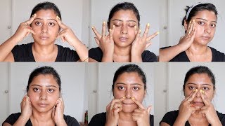 Antiaging Face Massage Techniques To Reduce Forehead wrinklesDouble Chin and Sagging Cheeks [upl. by Goldshlag89]