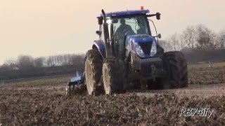 Minimum Tillage in Rice Field 2016 22  New Holland T7050 amp Mandam KUS [upl. by Gainer]