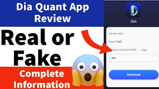 Dia Quant App Real or Fake  Dia Quant Trading App Review  Dia Quant App Withdrawal Proof [upl. by Eniluqcaj405]