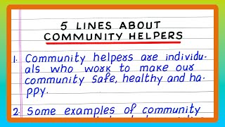 FEW LINES ON COMMUNITY HELPERS  5  FIVE LINES ON COMMUNITY HELPERS  ABOUT COMMUNITY HELPERS [upl. by Sinegold948]