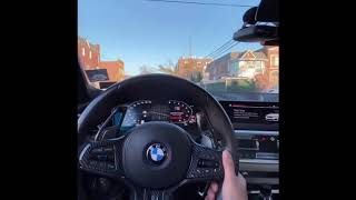 POV BMW M340i catless downpipe  burble tune LOUD POPS AND BANGS AGGRESSIVE DOWNSHIFTS [upl. by Lokcin]