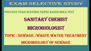 SANITARYCHEMIST  MICROBIOLOGIST  WATER AUTHORITY  SEWAGEWASTE WATER TREATMENT MCQS keralapsc [upl. by Leirda]