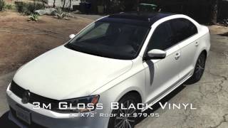 2012 VW Jetta 3M Gloss Black Vinyl Roof Installed [upl. by Goldner]