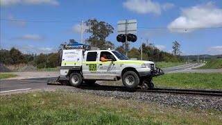 Rail Technology International Rail Flaw analysis track sonar vehicle crossing Mole Creek Road [upl. by Derek412]