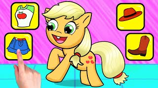 Applejack got into trouble on a date  My Little Pony  Stop Motion Paper [upl. by Ocinom]