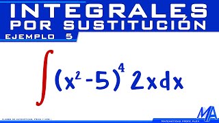 Integrales por Sustitución  Cambio de variable  Ejemplo 5 [upl. by Tareyn]