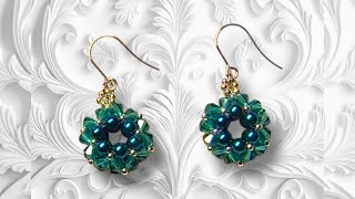 Beautiful Earrings Design  Easy Beaded Earrings Tutorial [upl. by Nawaj]