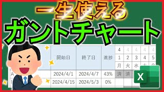 Excel【実践】対象期間を自動で色付け！万年使える『ガントチャート』！【解説】 [upl. by Nohshan]