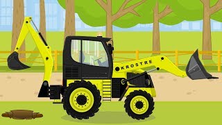 Koparko Ładowarka Maszyny Budowlane Bajka Dla Dzieci  Backhoe Loader Excavator For Kids [upl. by Akehsar]