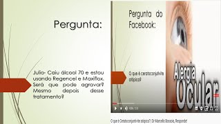 Caiu Álcool 70 nos meus olhos estou usando Regencel e Maxiflox  Será que pode agravar [upl. by Colburn]