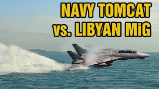 Declassified dogfight footage F14 Tomcat vs Libyan MiG23 [upl. by Lorrayne]