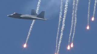 Sensational F22 RAPTOR Flare Maneuver Ultimate Cut [upl. by Rolyks979]