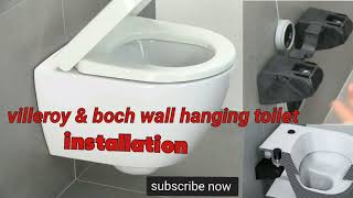 villeroy amp Boch Wall hanging toilet installationfitting [upl. by Anitsirhk]