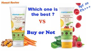 Mamaearth Ultra Light Sunscreen VS Mamaearth Hydra Gel Sunscreen [upl. by Arinaid]