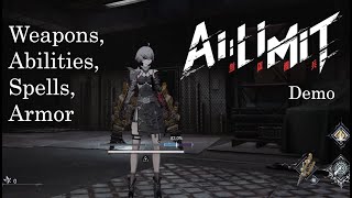 All weapons abilities spells armor In demo  AI LIMIT [upl. by Nelubez]