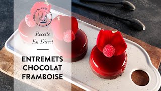 Recette en direct  les MiniEntremets Chocolat Framboise [upl. by Notsniw648]