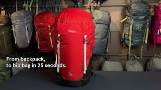 Bergans Helium Backpack – Hip bag tutorial [upl. by Lehcer]