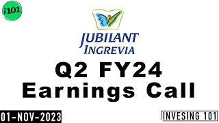 Jubilant Ingrevia Limited Q2 FY24 Earnings Call  Jubilant Ingrevia Concall  2024 Q2 Results [upl. by Anitrak396]