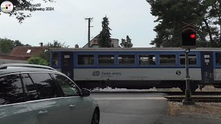 Železniční přejezd Neratovice  Libiš 1 127 2024 Czech railroad crossing [upl. by Rma]