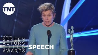 Frances McDormand Acceptance Speech  24th Annual SAG Awards  TNT [upl. by Lexa480]